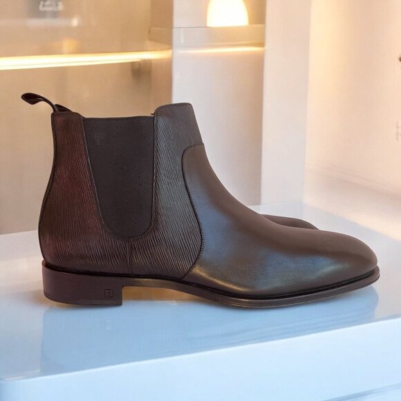 LOUIS VUITTON Wall Street Chelsea Epi Leather Black Boots Shoe Mens UK 11 US 12 - Picture 8 of 16